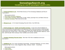 Tablet Screenshot of genealogysearch.org